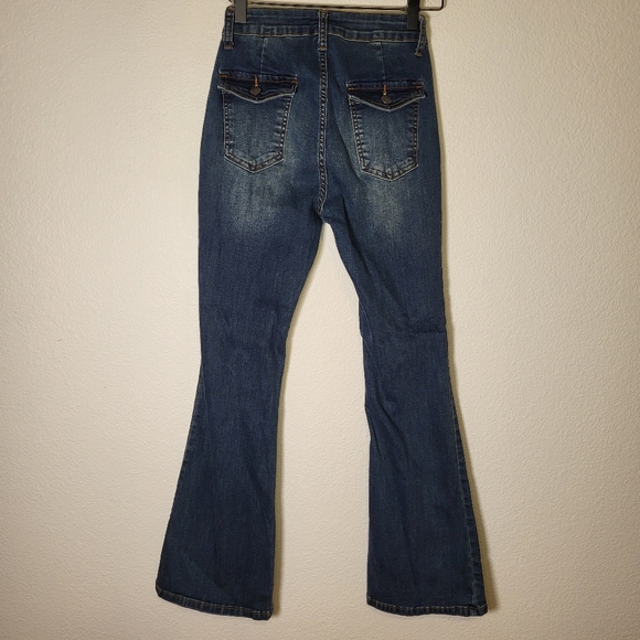 SHEIN High-Rise Flare Leg Denim Jeans size Petite Small/2P (see measurements) - Picture 2 of 7